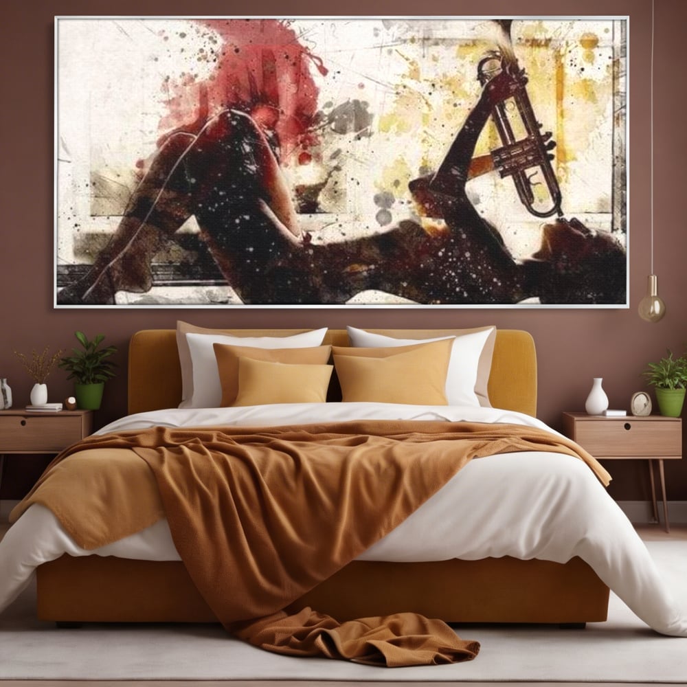 Tablou Canvas Premium LuxCanva® E1037, Muzica din Interior, Jazz, Muzica, Avangardist, Instrumental, Trup, Living Room, Culori vibrante