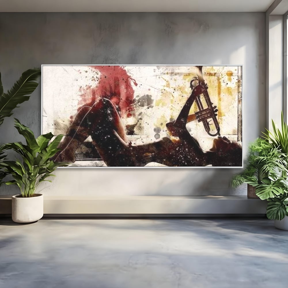 Tablou Canvas Premium LuxCanva® E1037, Muzica din Interior, Jazz, Muzica, Avangardist, Instrumental, Trup, Living Room, Culori vibrante