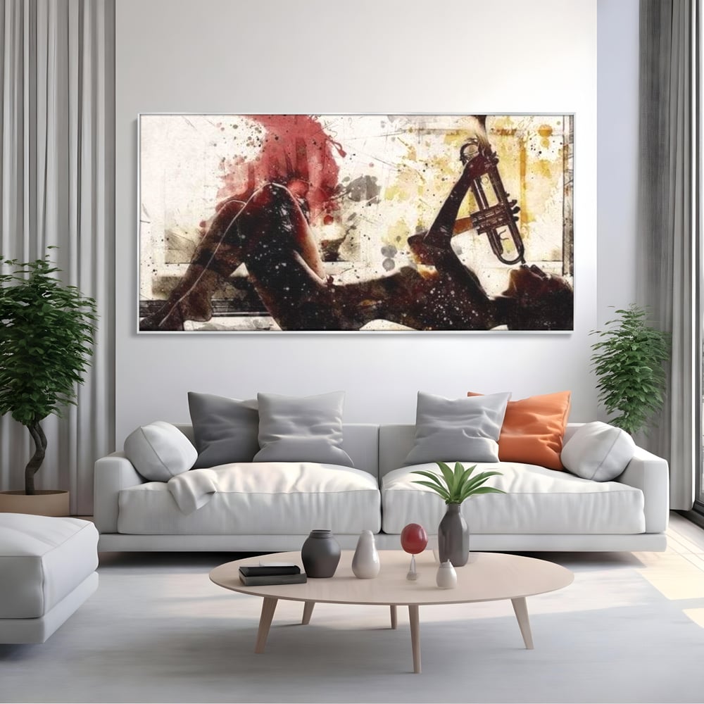 Tablou Canvas Premium LuxCanva® E1037, Muzica din Interior, Jazz, Muzica, Avangardist, Instrumental, Trup, Living Room, Culori vibrante