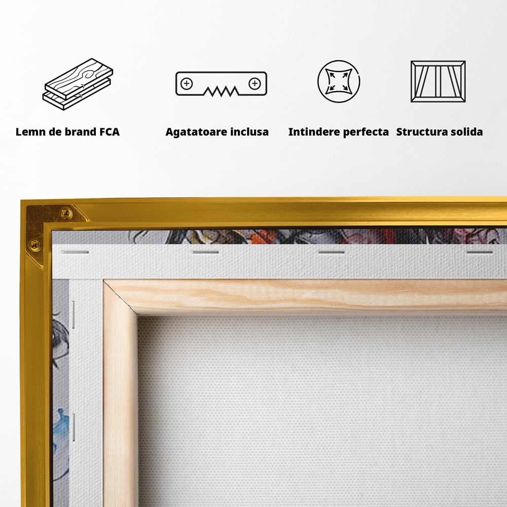 Tablou Canvas Premium LuxCanva® E1038, Femeie in Foc si Fum, Ardere, Foc, Fum, Femeie, Renastere, Living Room, Culori vibrante