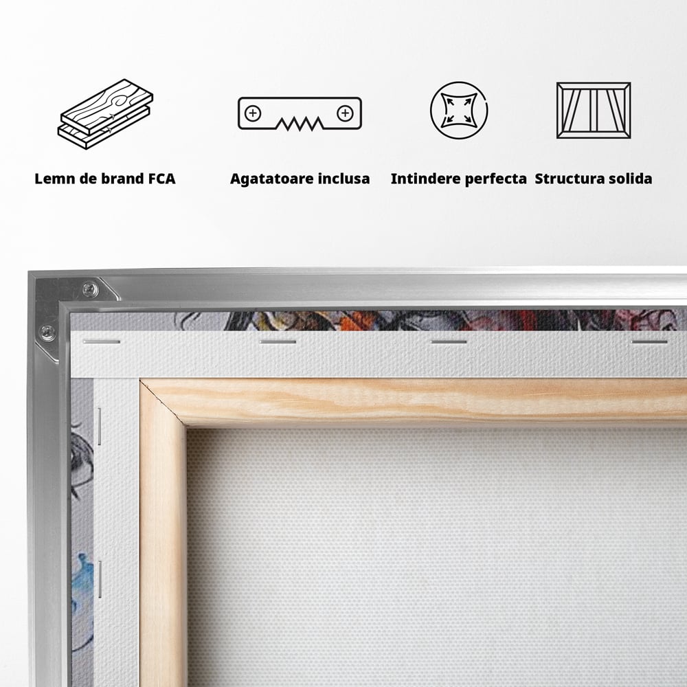 Tablou Canvas Premium LuxCanva® E1038, Femeie in Foc si Fum, Ardere, Foc, Fum, Femeie, Renastere, Living Room, Culori vibrante