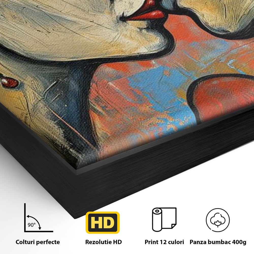 Tablou Canvas Premium LuxCanva® E1039, Iubire Nemuritoare, Romantism, Atractie, Apropiere, Iubire, Pasiune, Living Room, Culori vibrante