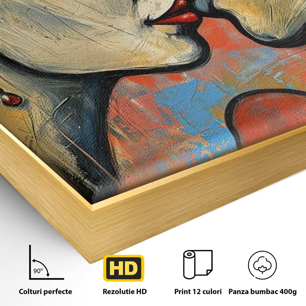 Tablou Canvas Premium LuxCanva® E1039, Iubire Nemuritoare, Romantism, Atractie, Apropiere, Iubire, Pasiune, Living Room, Culori vibrante