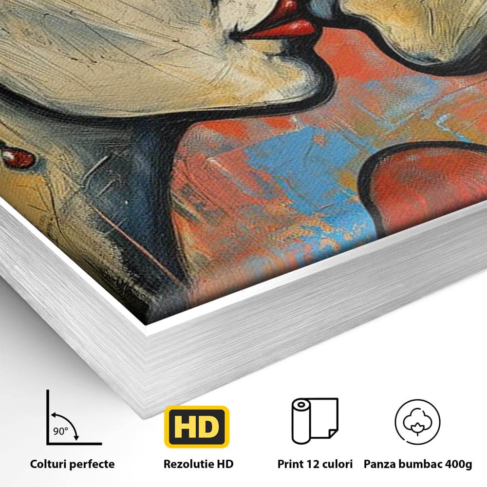 Tablou Canvas Premium LuxCanva® E1039, Iubire Nemuritoare, Romantism, Atractie, Apropiere, Iubire, Pasiune, Living Room, Culori vibrante