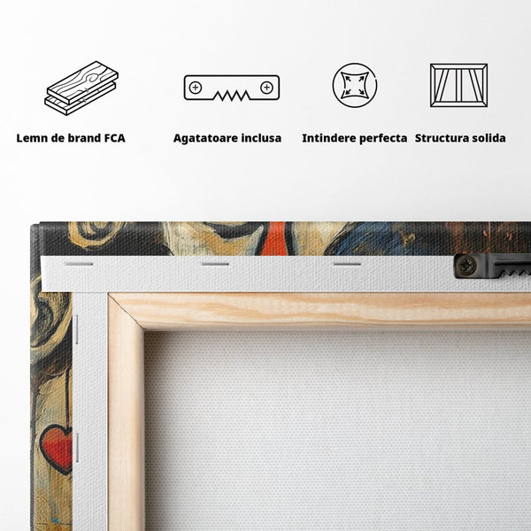 Tablou Canvas Premium LuxCanva® E1039, Iubire Nemuritoare, Romantism, Atractie, Apropiere, Iubire, Pasiune, Living Room, Culori vibrante