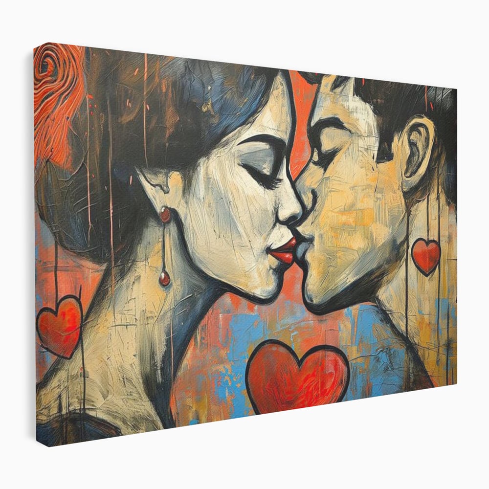 Tablou Canvas Premium LuxCanva® E1039, Iubire Nemuritoare, Romantism, Atractie, Apropiere, Iubire, Pasiune, Living Room, Culori vibrante