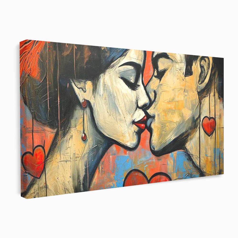 Tablou Canvas Premium LuxCanva® E1039, Iubire Nemuritoare, Romantism, Atractie, Apropiere, Iubire, Pasiune, Living Room, Culori vibrante
