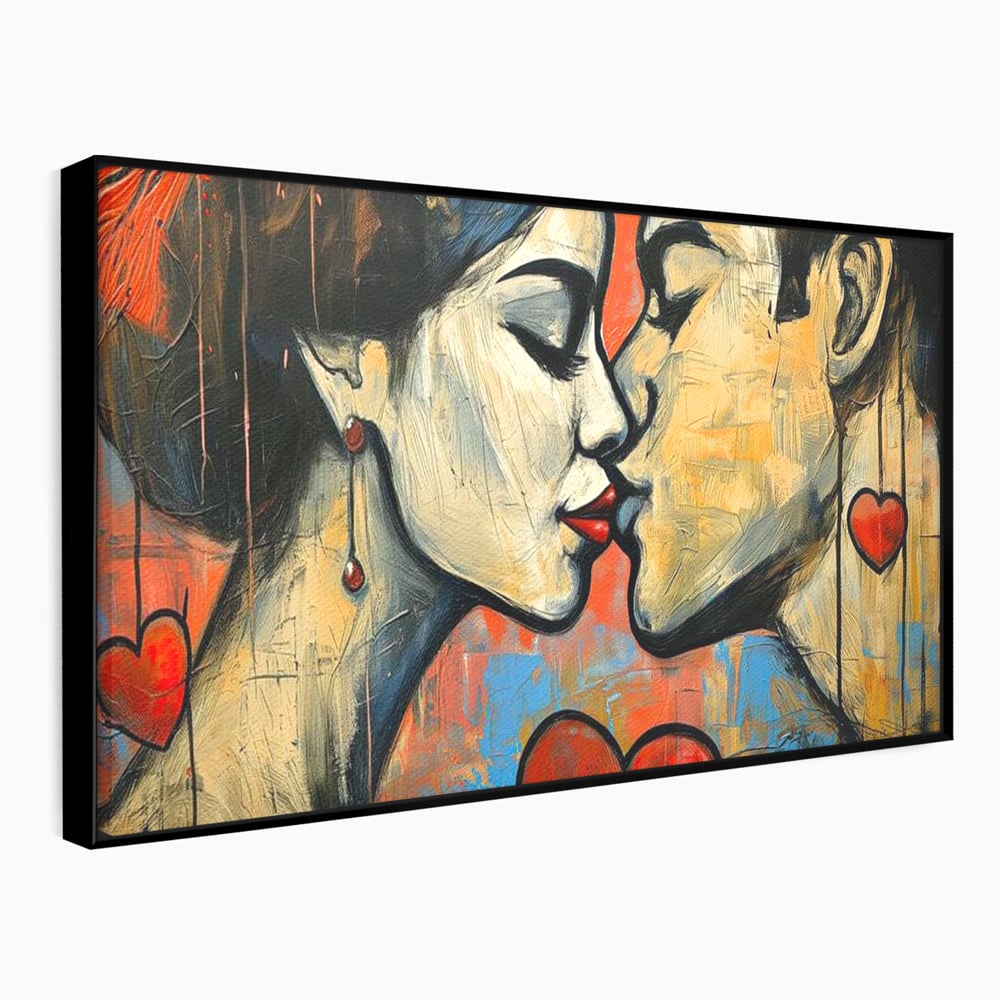 Tablou Canvas Premium LuxCanva® E1039, Iubire Nemuritoare, Romantism, Atractie, Apropiere, Iubire, Pasiune, Living Room, Culori vibrante