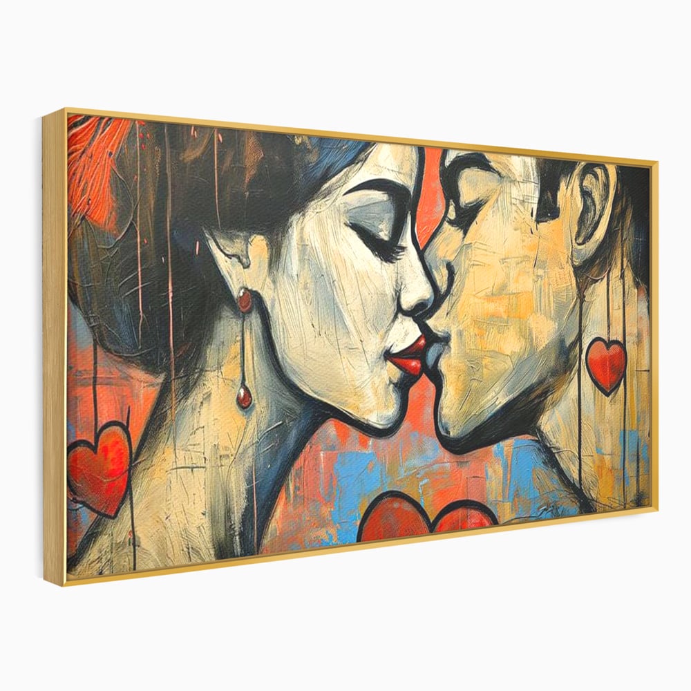 Tablou Canvas Premium LuxCanva® E1039, Iubire Nemuritoare, Romantism, Atractie, Apropiere, Iubire, Pasiune, Living Room, Culori vibrante