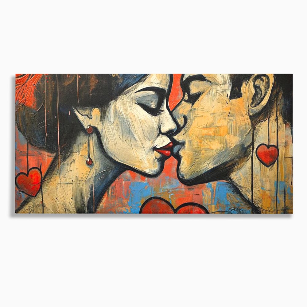 Tablou Canvas Premium LuxCanva® E1039, Iubire Nemuritoare, Romantism, Atractie, Apropiere, Iubire, Pasiune, Living Room, Culori vibrante