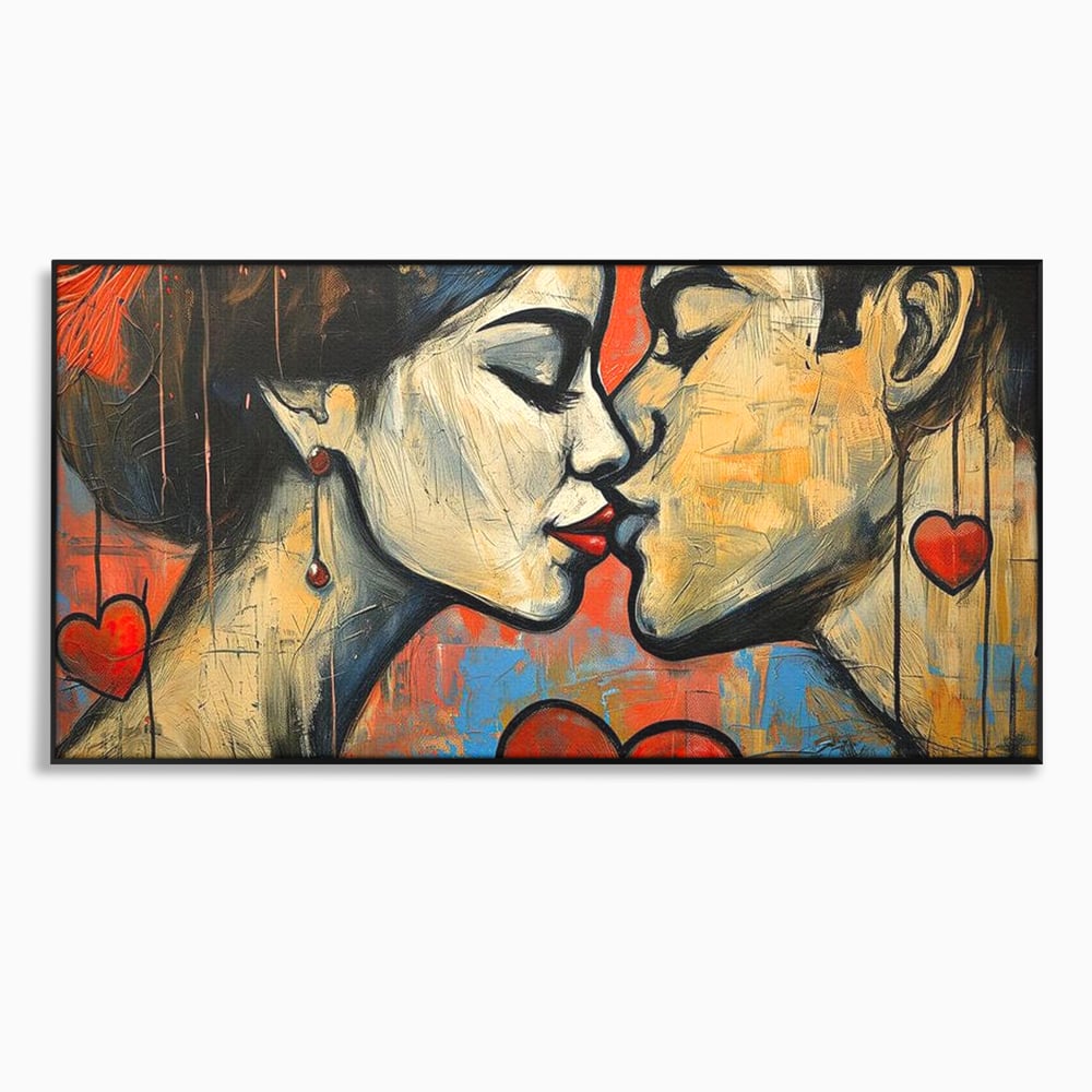 Tablou Canvas Premium LuxCanva® E1039, Iubire Nemuritoare, Romantism, Atractie, Apropiere, Iubire, Pasiune, Living Room, Culori vibrante