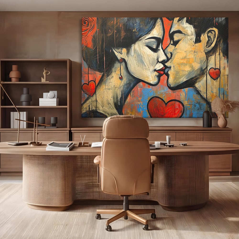 Tablou Canvas Premium LuxCanva® E1039, Iubire Nemuritoare, Romantism, Atractie, Apropiere, Iubire, Pasiune, Living Room, Culori vibrante