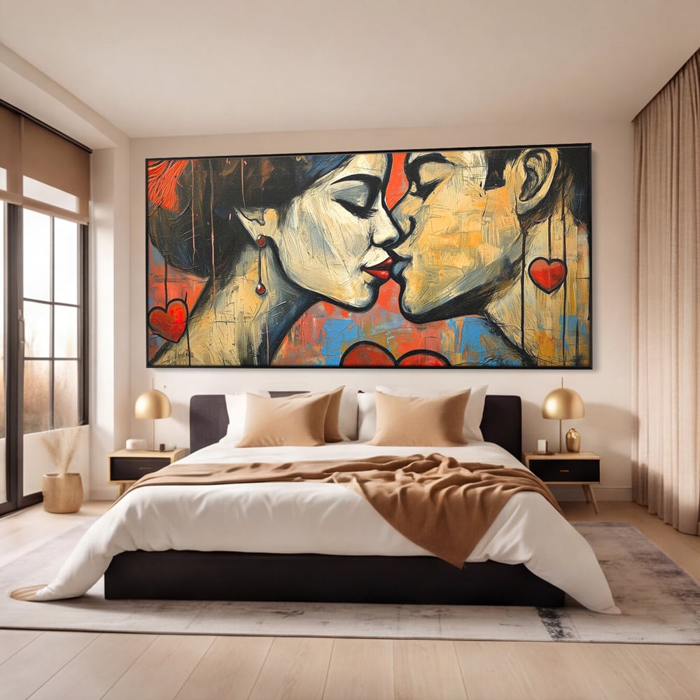 Tablou Canvas Premium LuxCanva® E1039, Iubire Nemuritoare, Romantism, Atractie, Apropiere, Iubire, Pasiune, Living Room, Culori vibrante