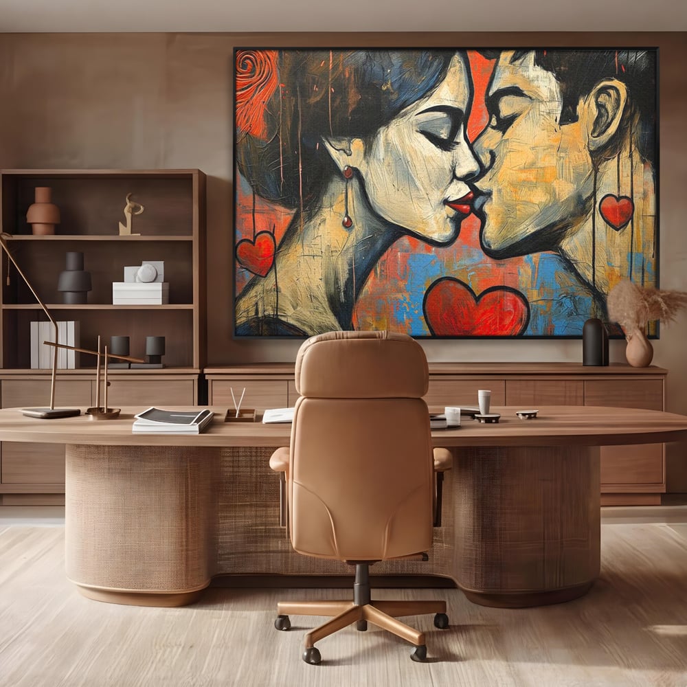 Tablou Canvas Premium LuxCanva® E1039, Iubire Nemuritoare, Romantism, Atractie, Apropiere, Iubire, Pasiune, Living Room, Culori vibrante