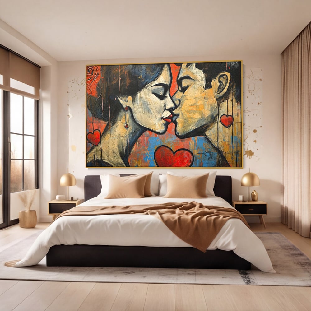 Tablou Canvas Premium LuxCanva® E1039, Iubire Nemuritoare, Romantism, Atractie, Apropiere, Iubire, Pasiune, Living Room, Culori vibrante