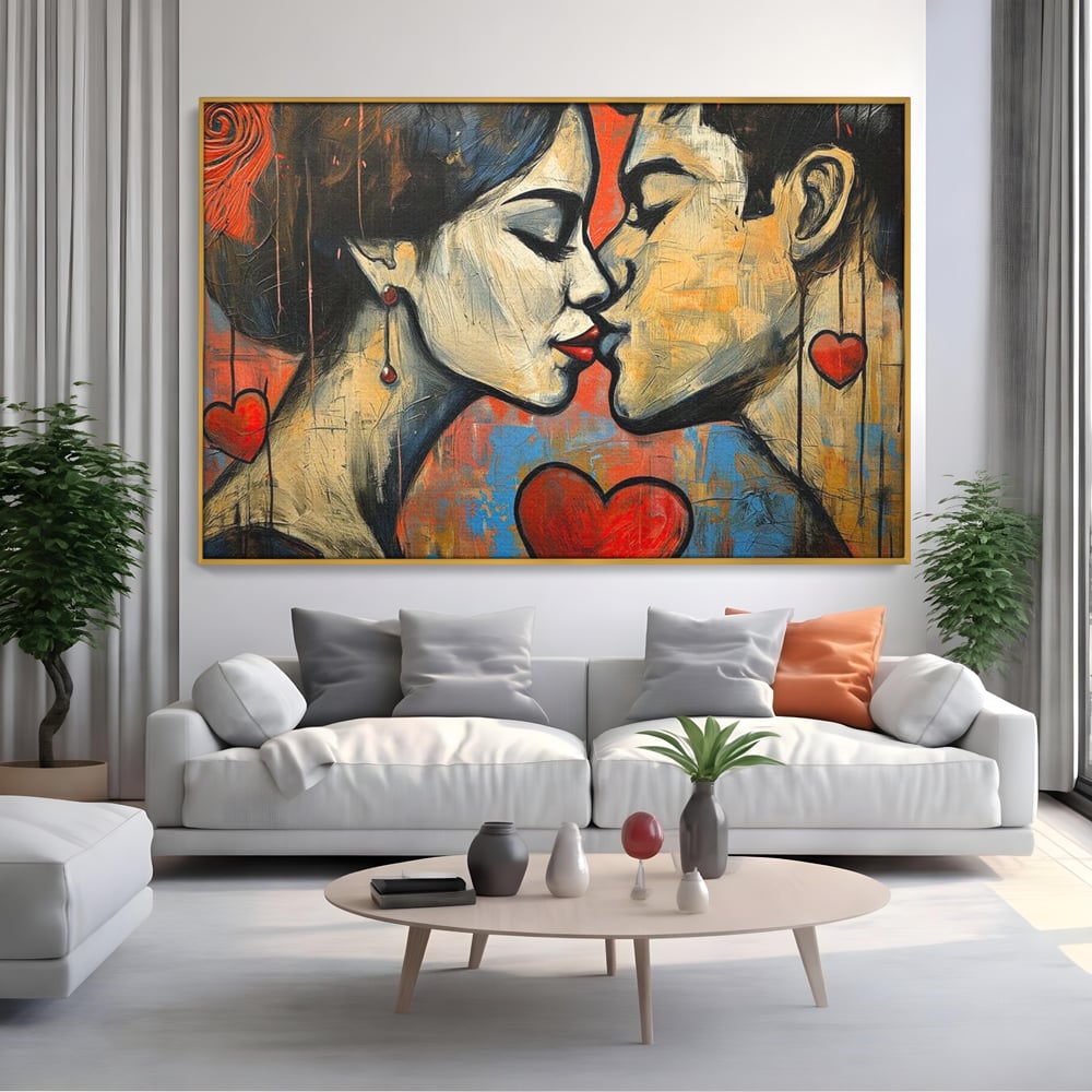 Tablou Canvas Premium LuxCanva® E1039, Iubire Nemuritoare, Romantism, Atractie, Apropiere, Iubire, Pasiune, Living Room, Culori vibrante