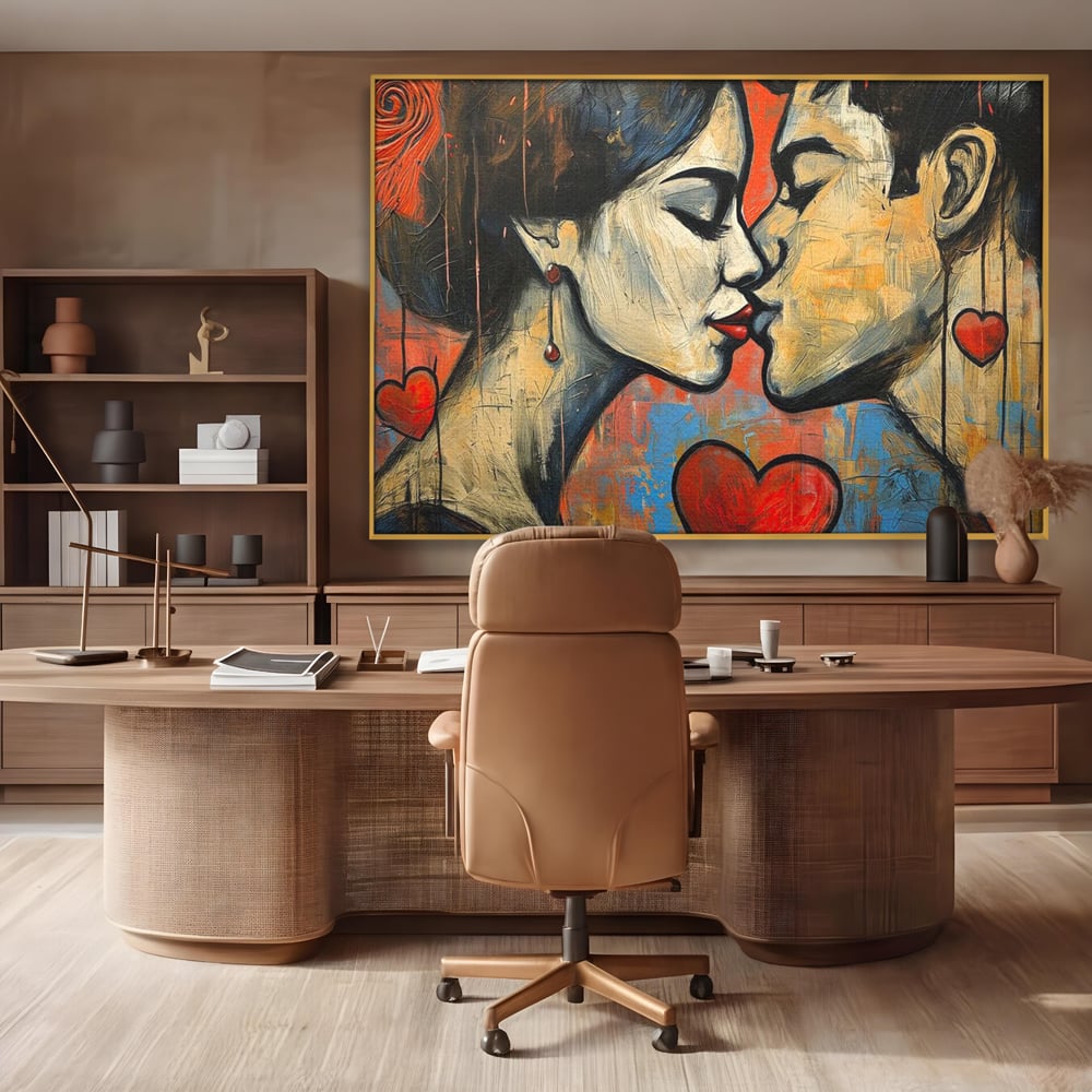 Tablou Canvas Premium LuxCanva® E1039, Iubire Nemuritoare, Romantism, Atractie, Apropiere, Iubire, Pasiune, Living Room, Culori vibrante