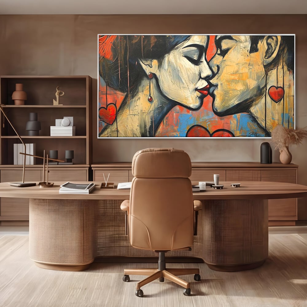 Tablou Canvas Premium LuxCanva® E1039, Iubire Nemuritoare, Romantism, Atractie, Apropiere, Iubire, Pasiune, Living Room, Culori vibrante