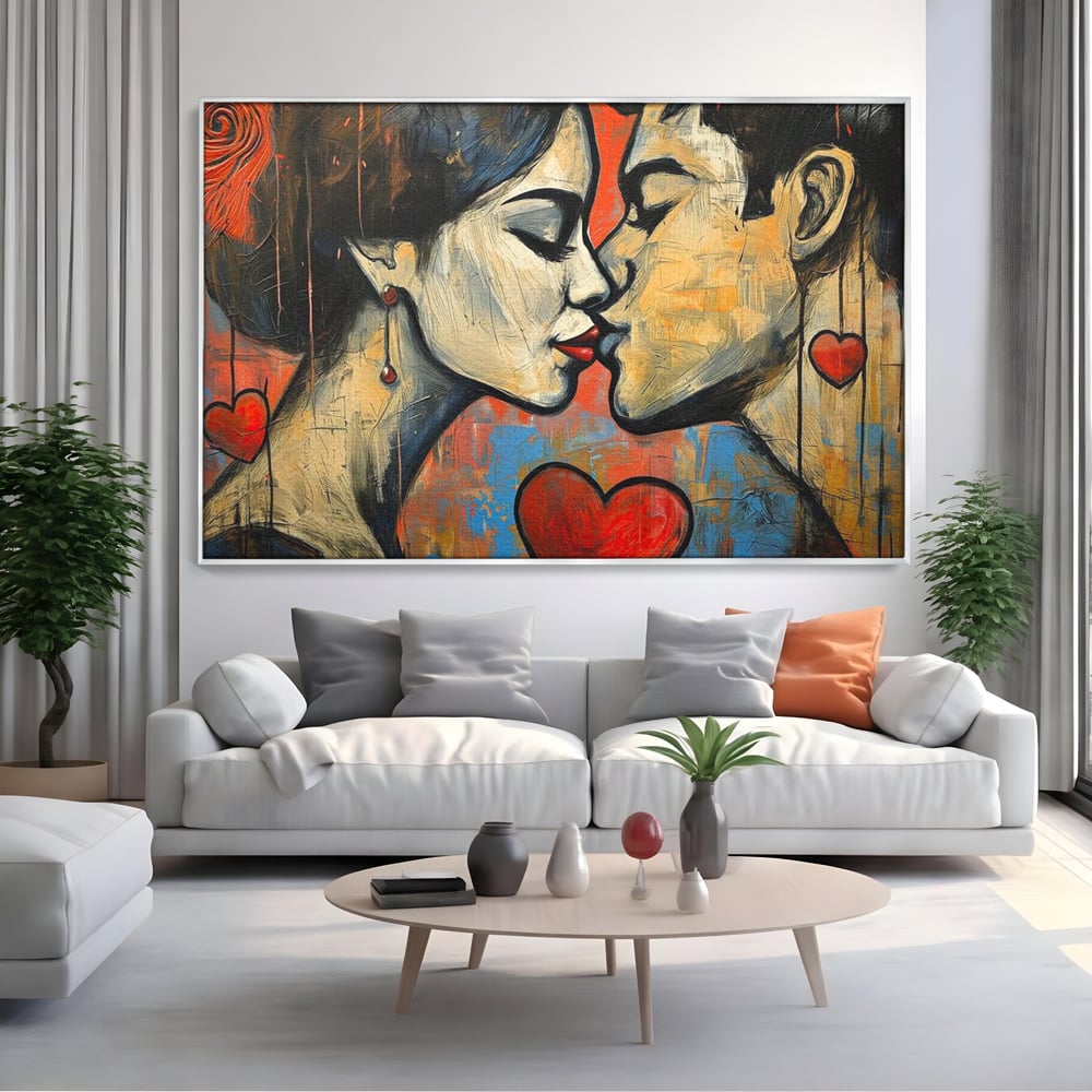 Tablou Canvas Premium LuxCanva® E1039, Iubire Nemuritoare, Romantism, Atractie, Apropiere, Iubire, Pasiune, Living Room, Culori vibrante