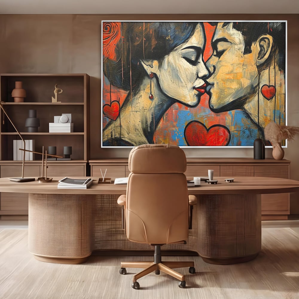 Tablou Canvas Premium LuxCanva® E1039, Iubire Nemuritoare, Romantism, Atractie, Apropiere, Iubire, Pasiune, Living Room, Culori vibrante