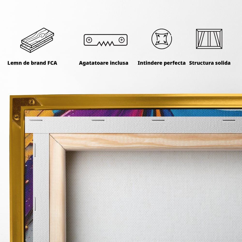 Tablou Canvas Premium LuxCanva® E1040, Aripile Vietii, Abstract, Fluid, Texturat, Aripi, Calm, Living Room, Culori vibrante