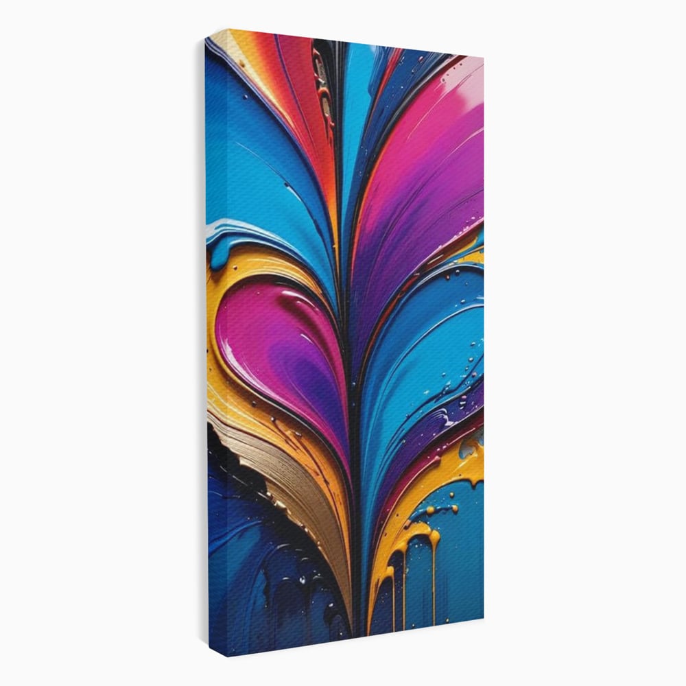 Tablou Canvas Premium LuxCanva® E1040, Aripile Vietii, Abstract, Fluid, Texturat, Aripi, Calm, Living Room, Culori vibrante
