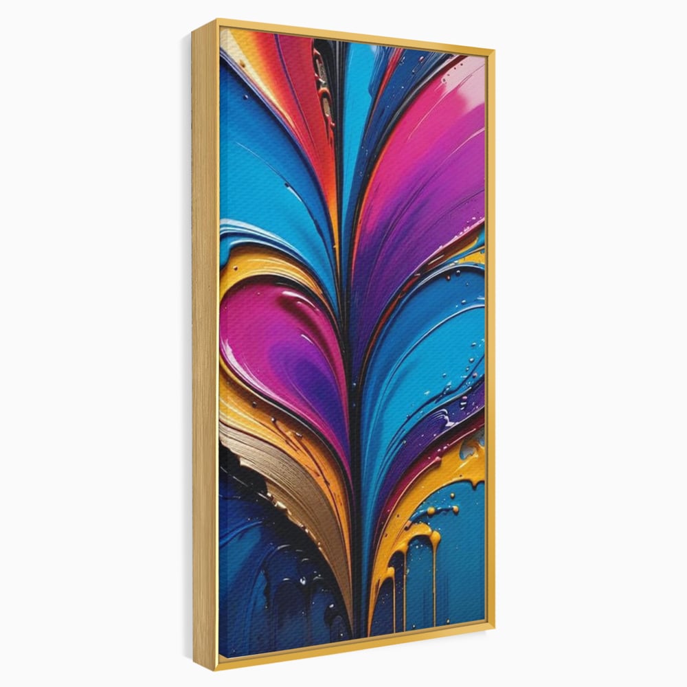 Tablou Canvas Premium LuxCanva® E1040, Aripile Vietii, Abstract, Fluid, Texturat, Aripi, Calm, Living Room, Culori vibrante