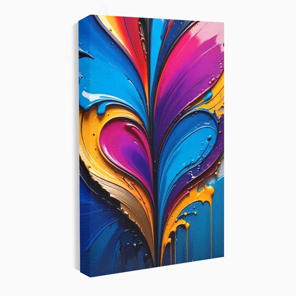 Tablou Canvas Premium LuxCanva® E1040, Aripile Vietii, Abstract, Fluid, Texturat, Aripi, Calm, Living Room, Culori vibrante