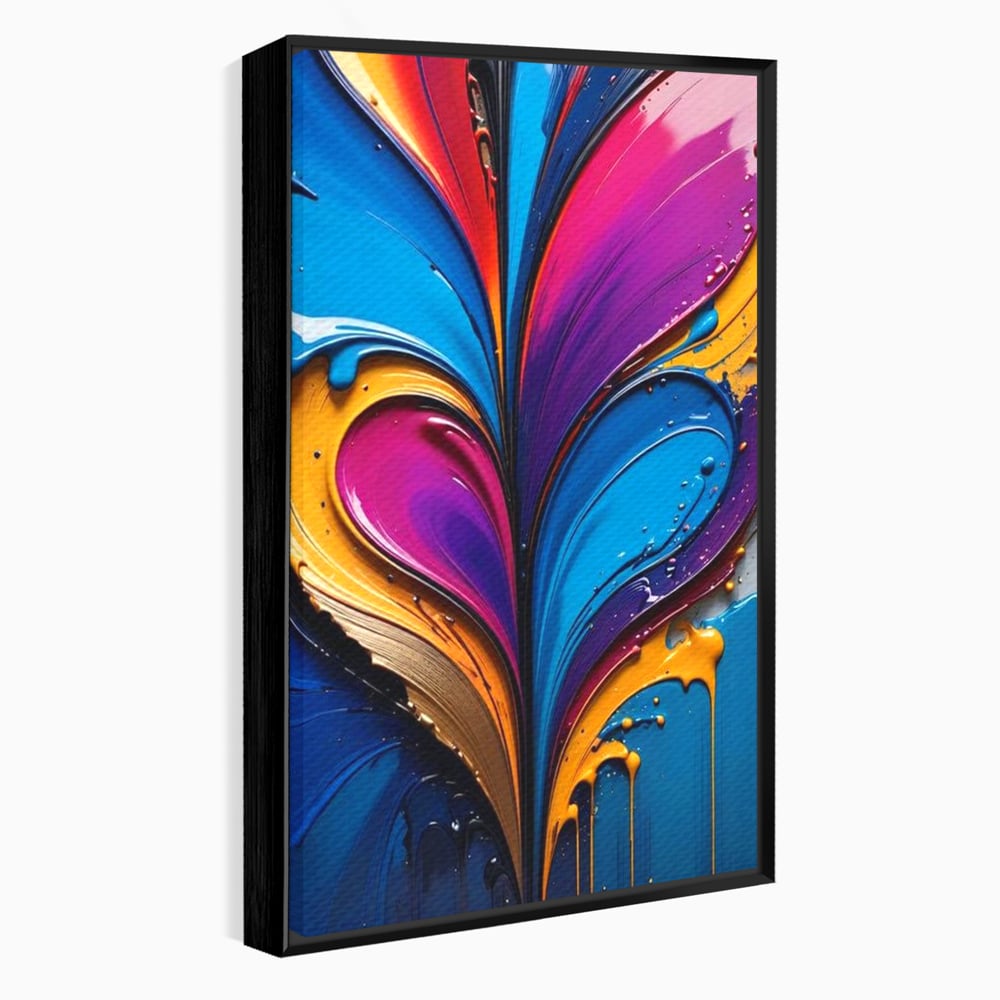Tablou Canvas Premium LuxCanva® E1040, Aripile Vietii, Abstract, Fluid, Texturat, Aripi, Calm, Living Room, Culori vibrante