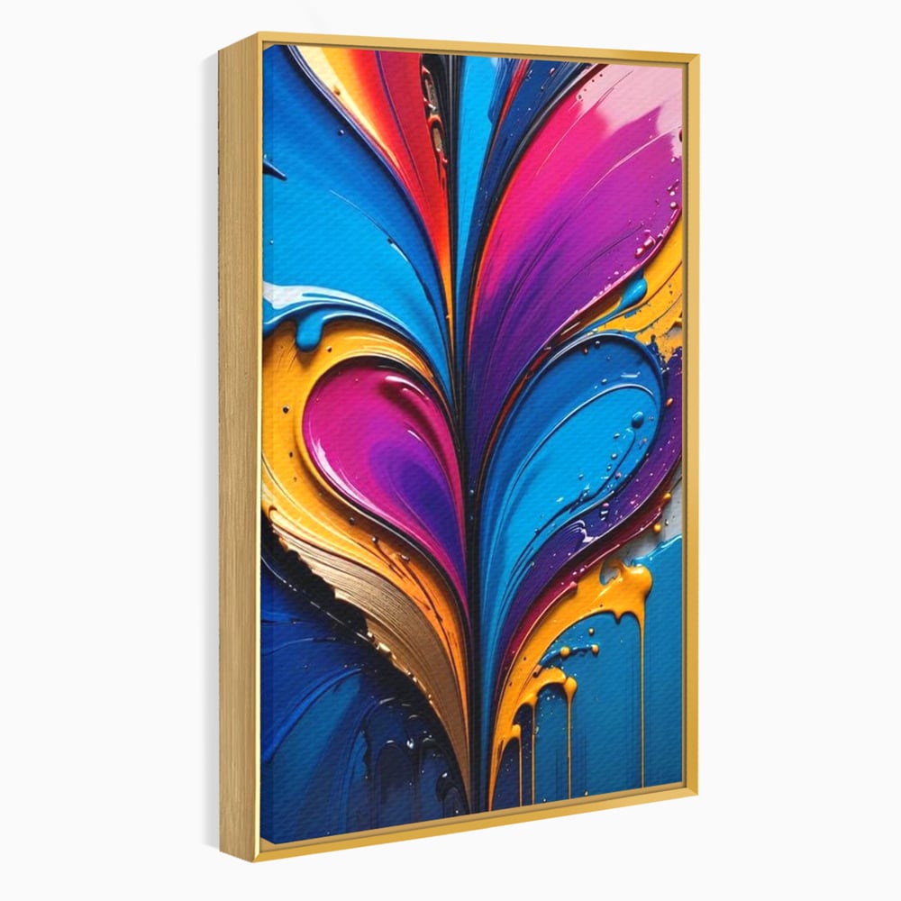 Tablou Canvas Premium LuxCanva® E1040, Aripile Vietii, Abstract, Fluid, Texturat, Aripi, Calm, Living Room, Culori vibrante