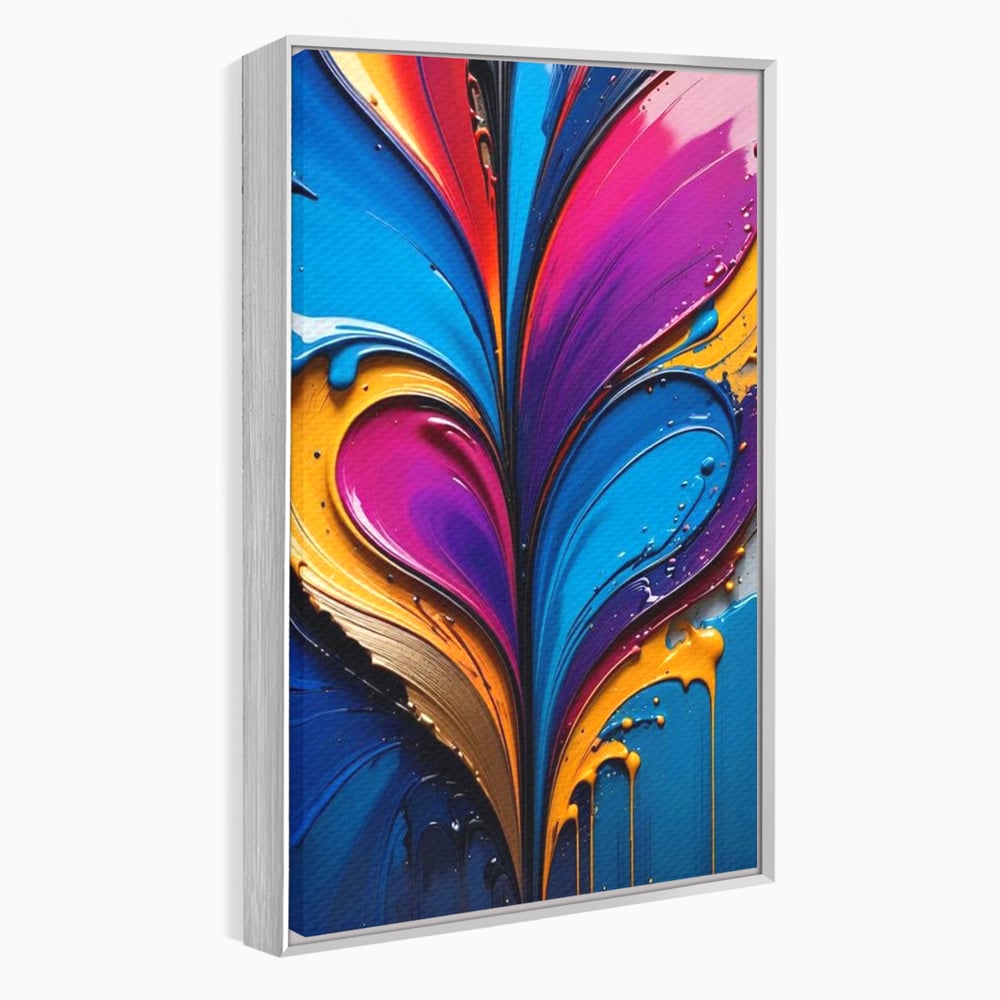 Tablou Canvas Premium LuxCanva® E1040, Aripile Vietii, Abstract, Fluid, Texturat, Aripi, Calm, Living Room, Culori vibrante