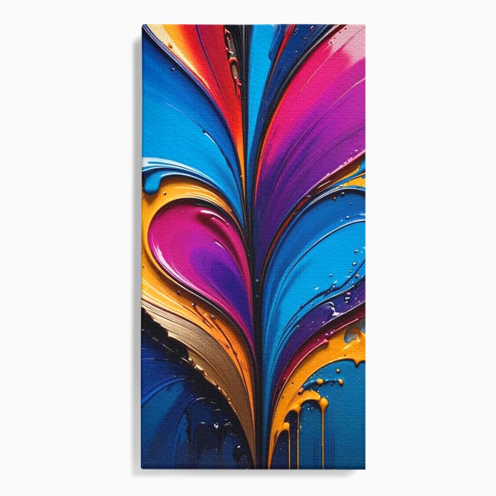 Tablou Canvas Premium LuxCanva® E1040, Aripile Vietii, Abstract, Fluid, Texturat, Aripi, Calm, Living Room, Culori vibrante