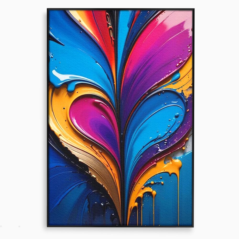 Tablou Canvas Premium LuxCanva® E1040, Aripile Vietii, Abstract, Fluid, Texturat, Aripi, Calm, Living Room, Culori vibrante