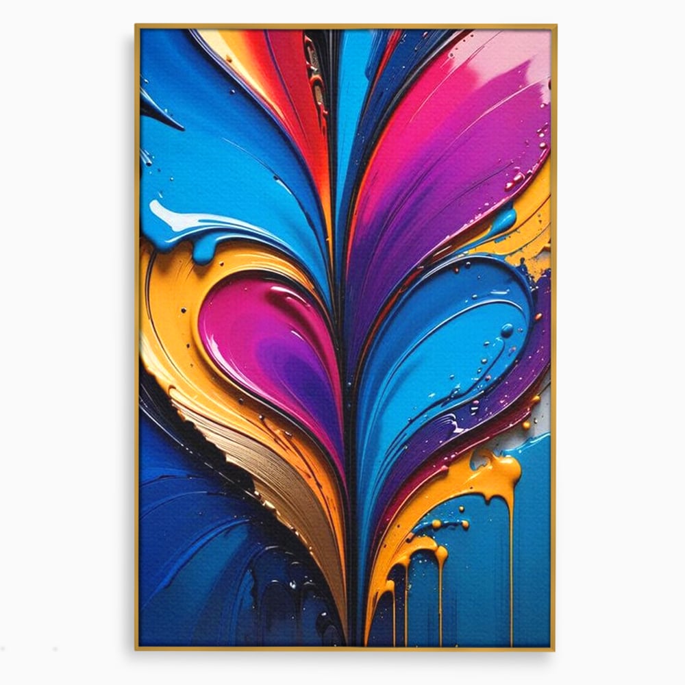 Tablou Canvas Premium LuxCanva® E1040, Aripile Vietii, Abstract, Fluid, Texturat, Aripi, Calm, Living Room, Culori vibrante