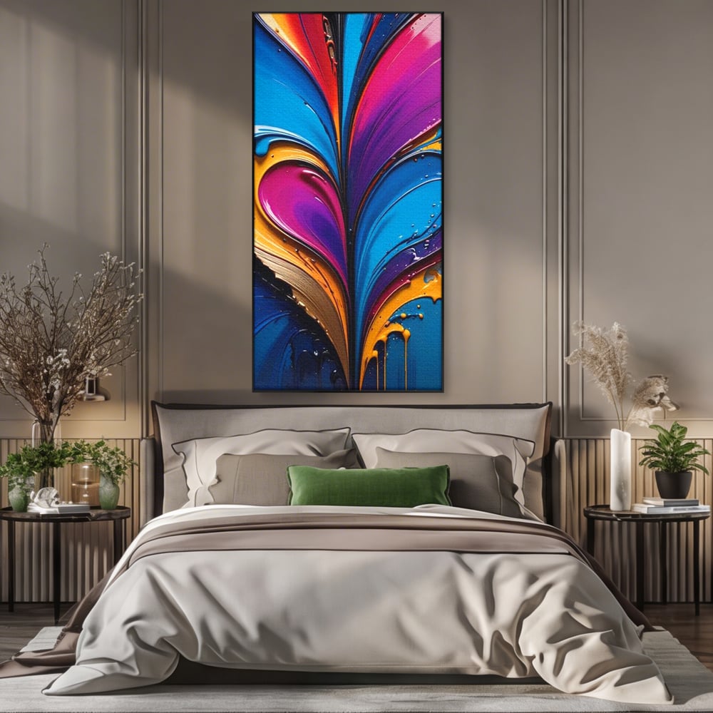 Tablou Canvas Premium LuxCanva® E1040, Aripile Vietii, Abstract, Fluid, Texturat, Aripi, Calm, Living Room, Culori vibrante