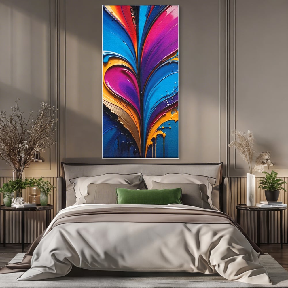 Tablou Canvas Premium LuxCanva® E1040, Aripile Vietii, Abstract, Fluid, Texturat, Aripi, Calm, Living Room, Culori vibrante