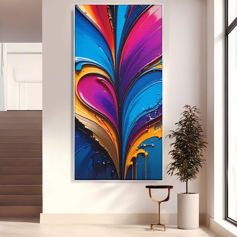 Tablou Canvas Premium LuxCanva® E1040, Aripile Vietii, Abstract, Fluid, Texturat, Aripi, Calm, Living Room, Culori vibrante