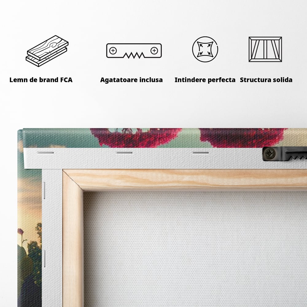 Leinwandbilder Leinwand Premium LuxCanva® E1041, Himmelsfang, Garten, Zuflucht, Paradies, Paradies, Himmel, Blumen, Wohnzimmer, Lebendige Farben