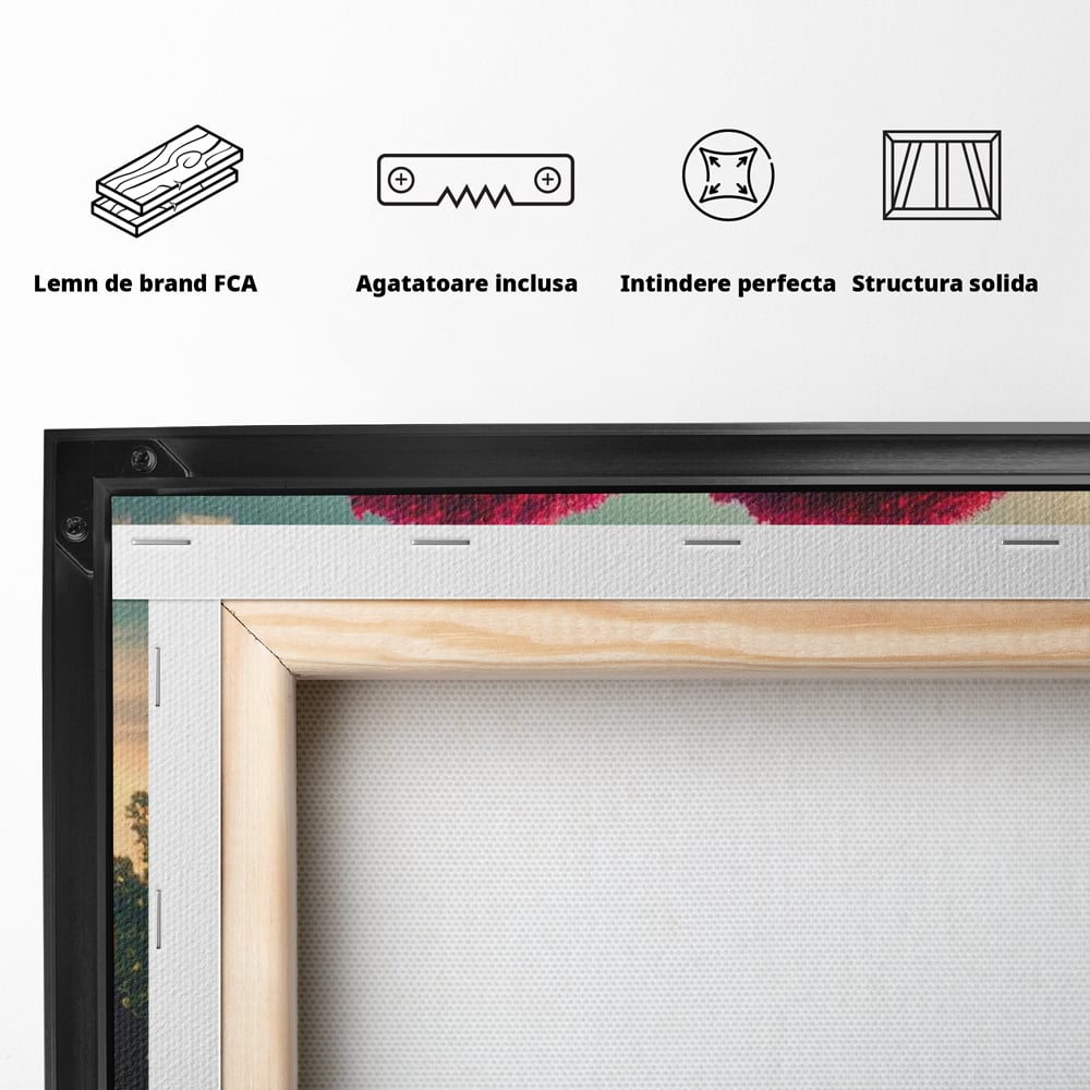 Leinwandbilder Leinwand Premium LuxCanva® E1041, Himmelsfang, Garten, Zuflucht, Paradies, Paradies, Himmel, Blumen, Wohnzimmer, Lebendige Farben