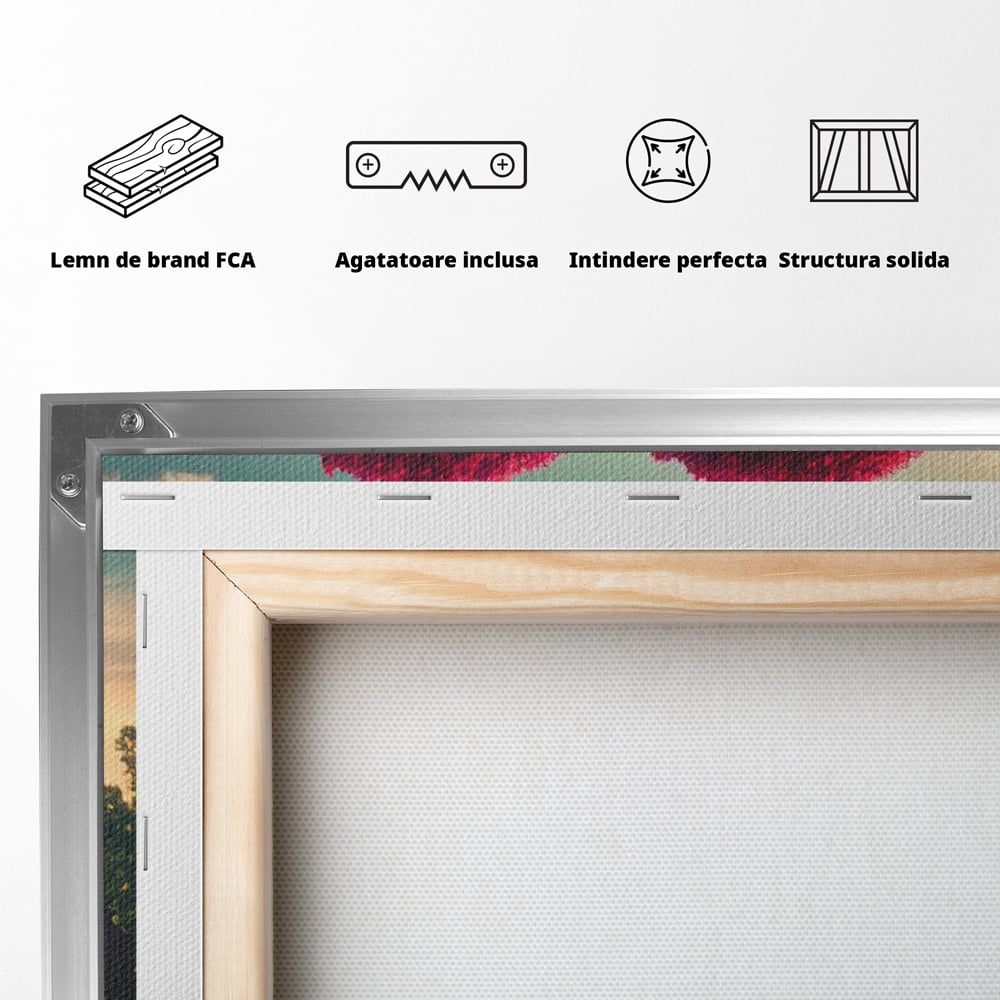 Leinwandbilder Leinwand Premium LuxCanva® E1041, Himmelsfang, Garten, Zuflucht, Paradies, Paradies, Himmel, Blumen, Wohnzimmer, Lebendige Farben