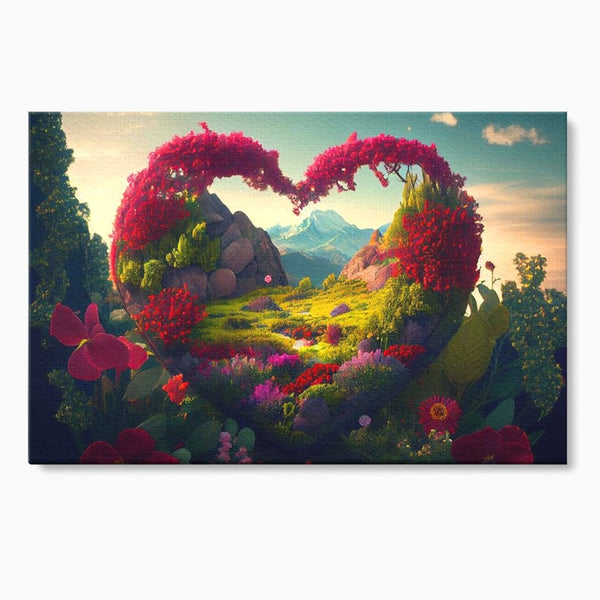 Leinwandbilder Leinwand Premium LuxCanva® E1041, Himmelsfang, Garten, Zuflucht, Paradies, Paradies, Himmel, Blumen, Wohnzimmer, Lebendige Farben