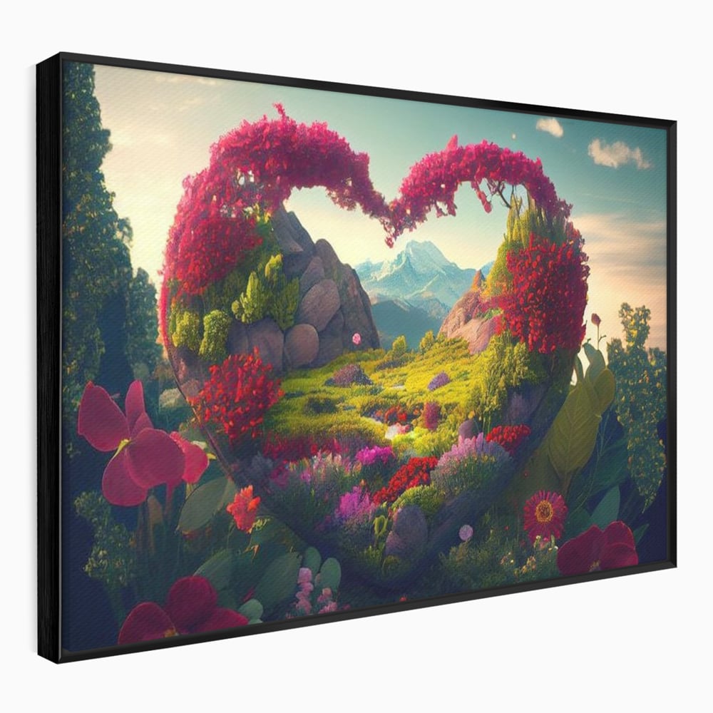 Leinwandbilder Leinwand Premium LuxCanva® E1041, Himmelsfang, Garten, Zuflucht, Paradies, Paradies, Himmel, Blumen, Wohnzimmer, Lebendige Farben
