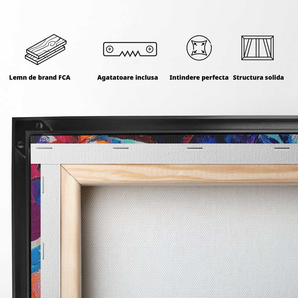 Tablou Canvas Premium LuxCanva® E1042, Femeia in Culori, Cromatic, Privire, Mister, Aparitie, Fotografie, Living Room, Culori vibrante