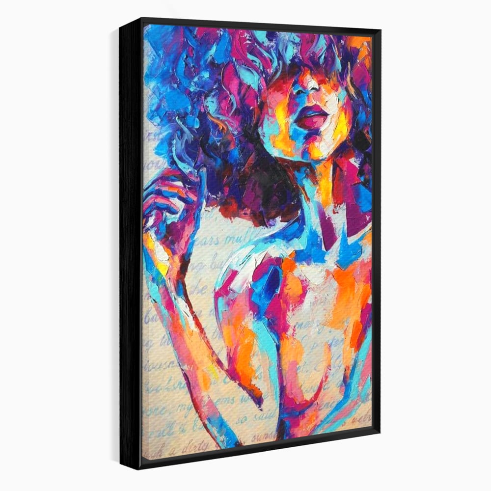Tablou Canvas Premium LuxCanva® E1042, Femeia in Culori, Cromatic, Privire, Mister, Aparitie, Fotografie, Living Room, Culori vibrante