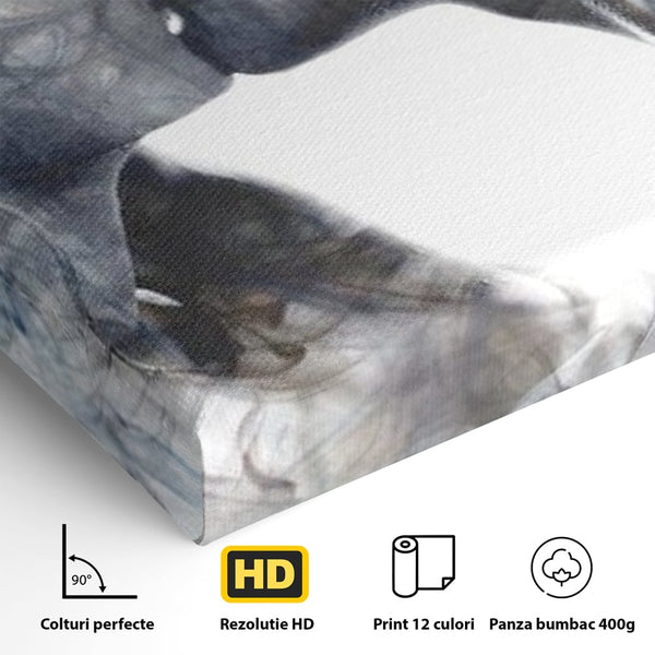 Tablou Canvas Premium LuxCanva® E1043, Sarut Romantic, Pop Art, Urban, Expresivitate, Pasiune, Buze, Alb, Living Room, Culori vibrante