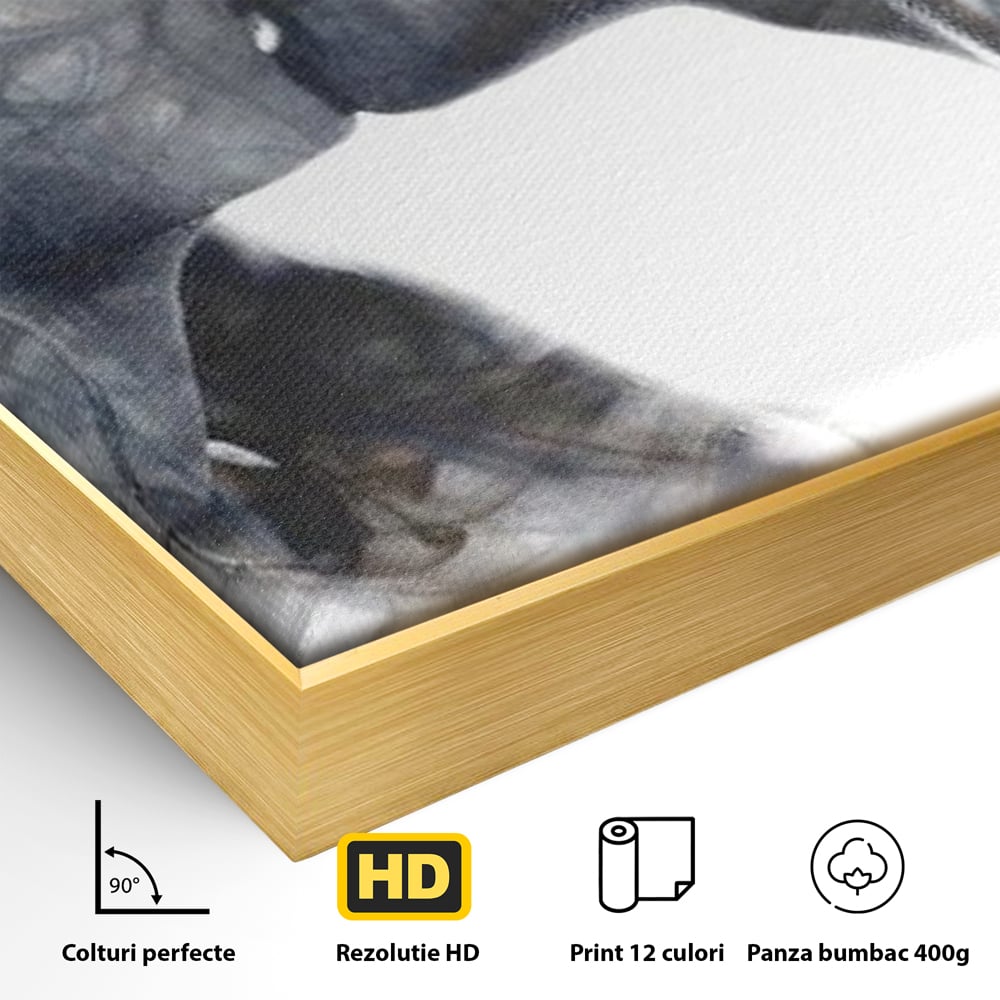 Tablou Canvas Premium LuxCanva® E1043, Sarut Romantic, Pop Art, Urban, Expresivitate, Pasiune, Buze, Alb, Living Room, Culori vibrante