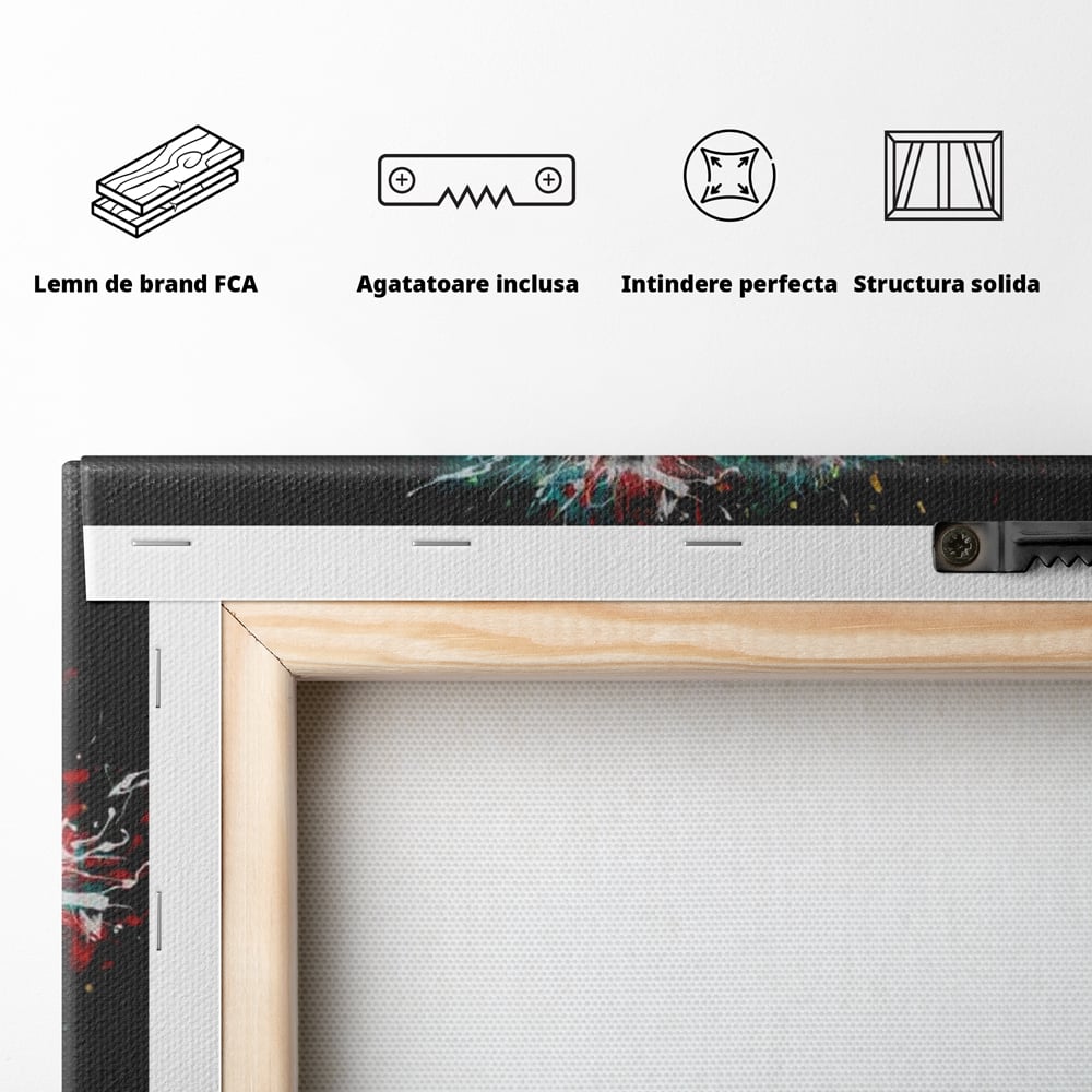 Tablou Canvas Premium LuxCanva® E1044, Buze Graffiti, Pop Art, Urban, Expresivitate, Pasiune, Buze, Alb, Living Room, Culori vibrante