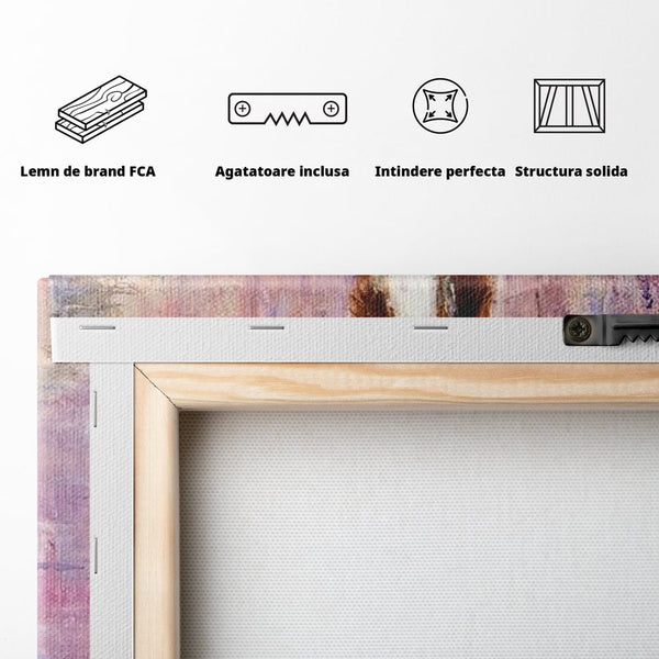 Tablou Canvas Premium LuxCanva® E1046, Femeia cu Umbrela Alba, Feminitate, Rafinament, Solitudine, Ploaie, Umbrela, Living Room, Culori vibrante
