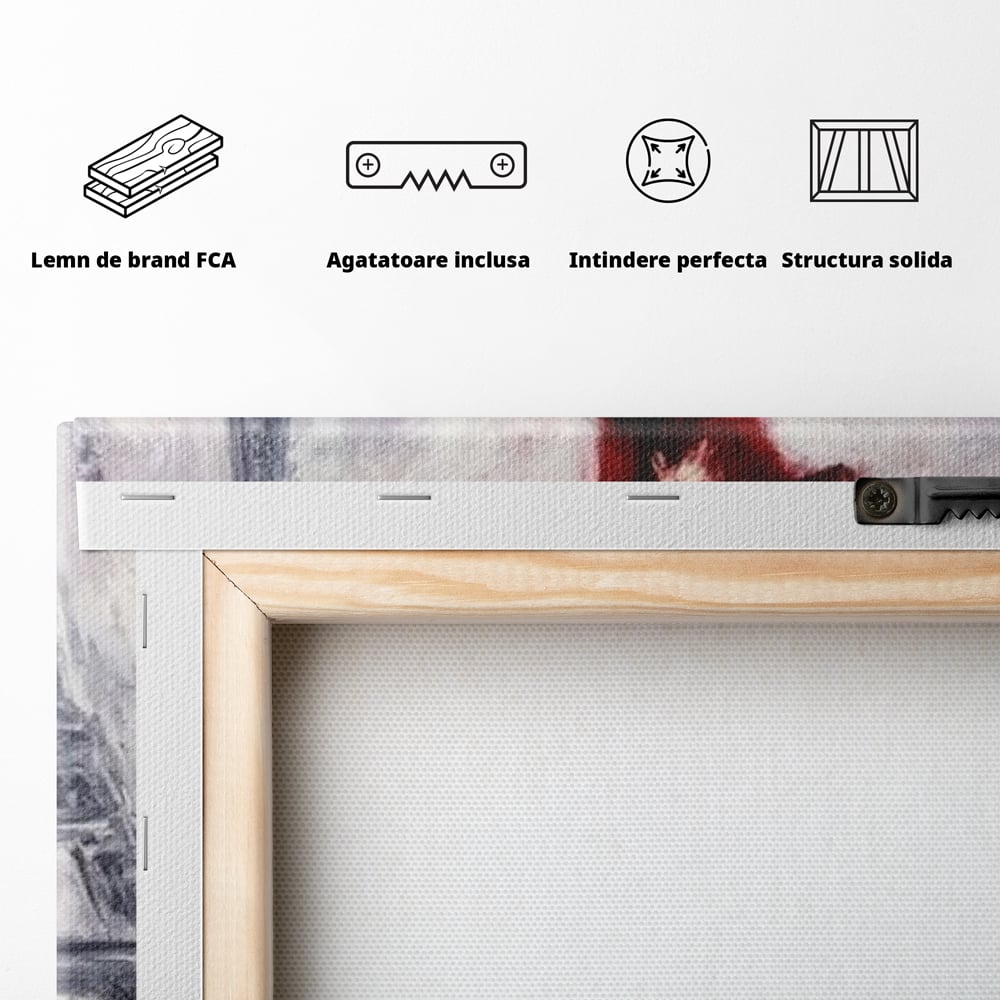 Tablou Canvas Premium LuxCanva® E1047, Rendez-Vous la Turnul, Paris, Strazi, Pasi, Rochie, Parizian, Living Room, Culori vibrante