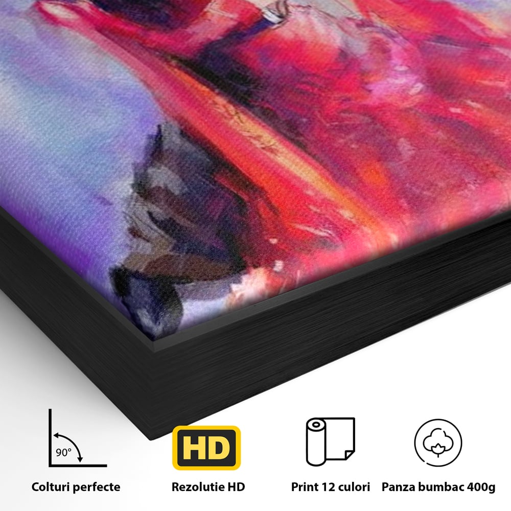 Tablou Canvas Premium LuxCanva® E1048, Pasiune in Pasi de Dans, Ritm, Dans, Vals, Tango, Pereche, Living Room, Culori vibrante
